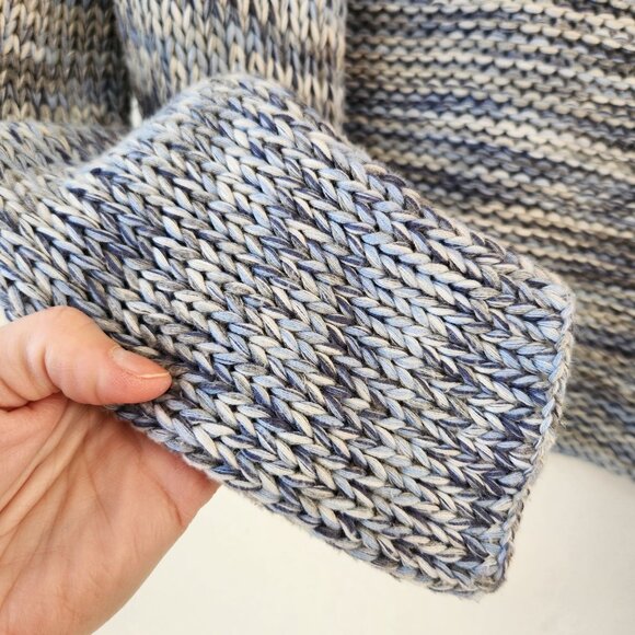 J. Jill Knit Cardigan Sweater 100% Cotton Blue Grey Open Front Women's S - Picture 3 of 7
